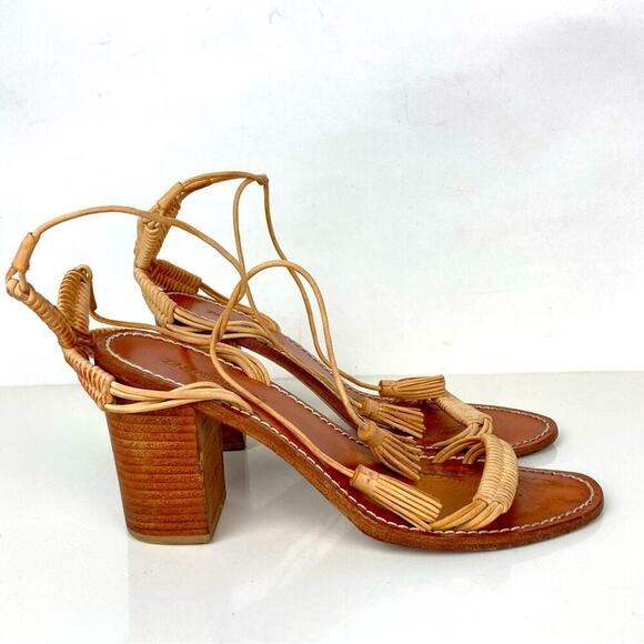 ZIMMERMANN Wrap Weave Leather Sandal Block Heel - Picture 13 of 16